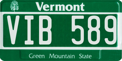 VT license plate VIB589
