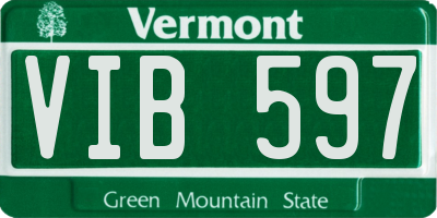 VT license plate VIB597