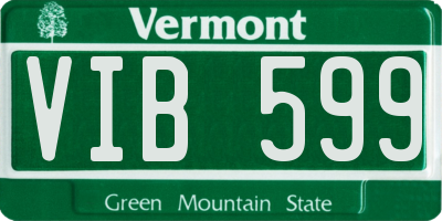 VT license plate VIB599