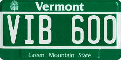 VT license plate VIB600