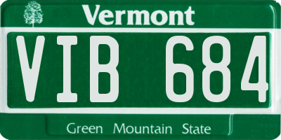 VT license plate VIB684
