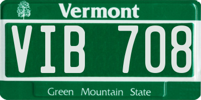 VT license plate VIB708