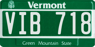 VT license plate VIB718