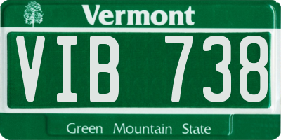 VT license plate VIB738