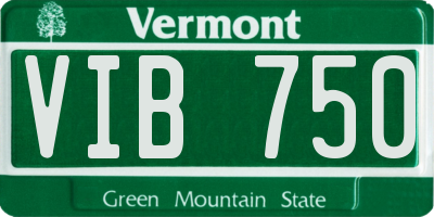 VT license plate VIB750