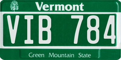 VT license plate VIB784