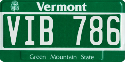 VT license plate VIB786