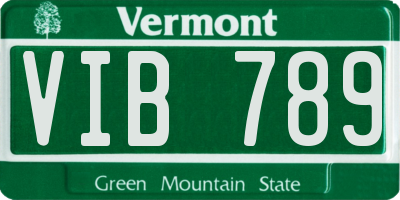 VT license plate VIB789