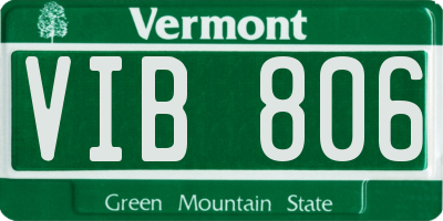 VT license plate VIB806