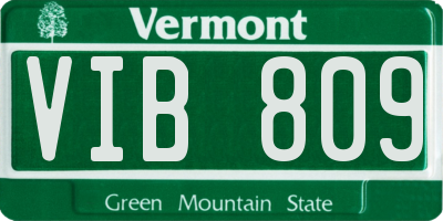 VT license plate VIB809