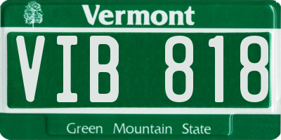 VT license plate VIB818