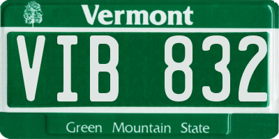 VT license plate VIB832
