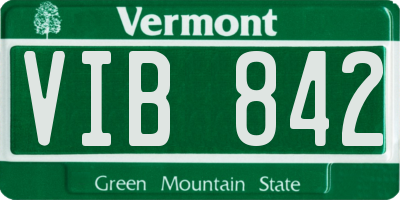 VT license plate VIB842