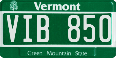 VT license plate VIB850