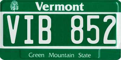 VT license plate VIB852