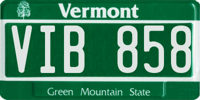 VT license plate VIB858