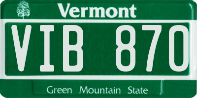 VT license plate VIB870