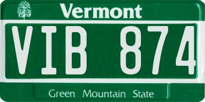 VT license plate VIB874