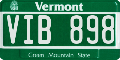 VT license plate VIB898