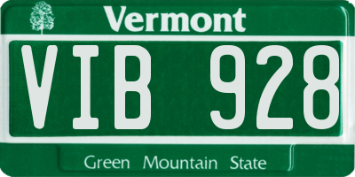 VT license plate VIB928