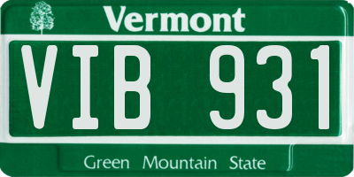 VT license plate VIB931