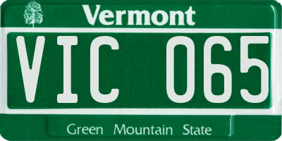 VT license plate VIC065