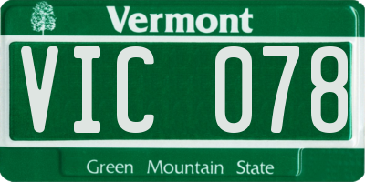 VT license plate VIC078