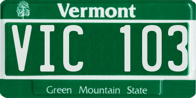 VT license plate VIC103