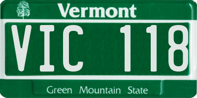 VT license plate VIC118