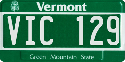 VT license plate VIC129