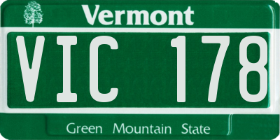 VT license plate VIC178