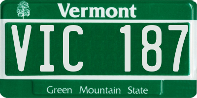 VT license plate VIC187