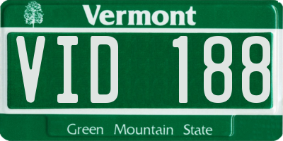 VT license plate VID188