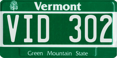 VT license plate VID302