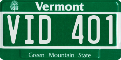 VT license plate VID401