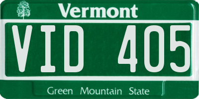 VT license plate VID405