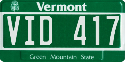 VT license plate VID417