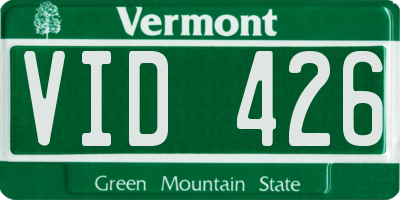 VT license plate VID426