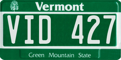 VT license plate VID427