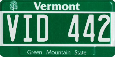 VT license plate VID442