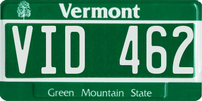 VT license plate VID462