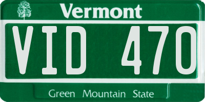 VT license plate VID470