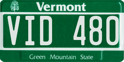 VT license plate VID480