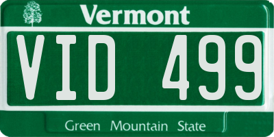 VT license plate VID499