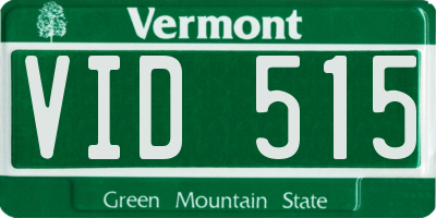 VT license plate VID515
