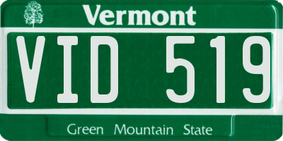 VT license plate VID519