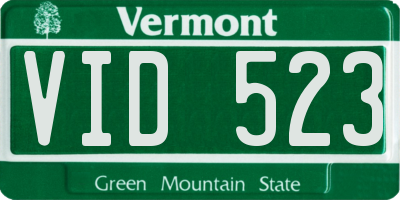 VT license plate VID523