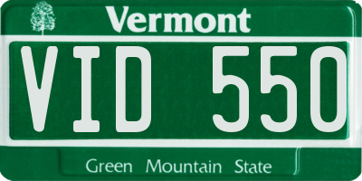 VT license plate VID550