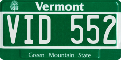 VT license plate VID552