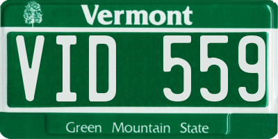 VT license plate VID559
